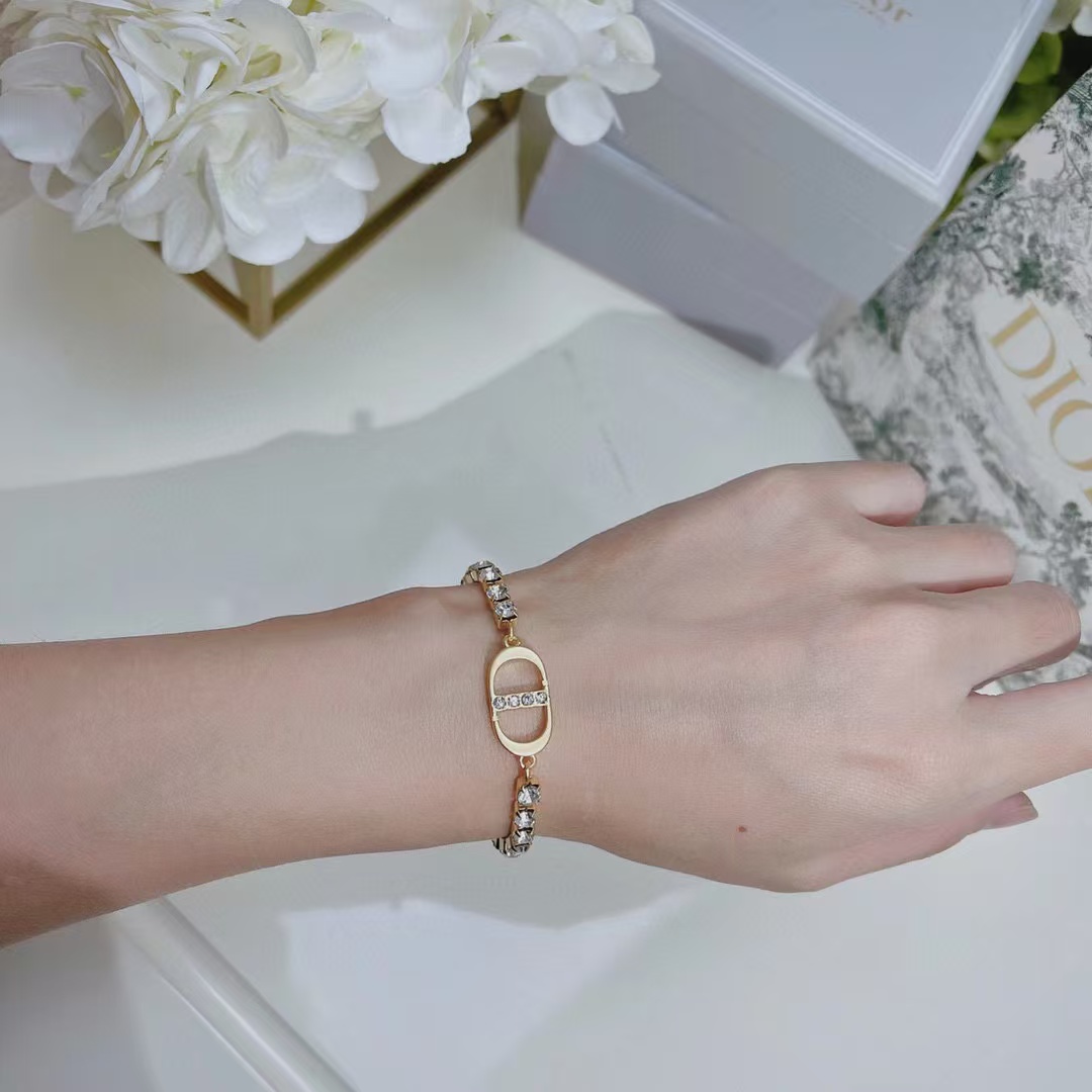 Dior Rhinestone CD Bracelet - Original Replica Club