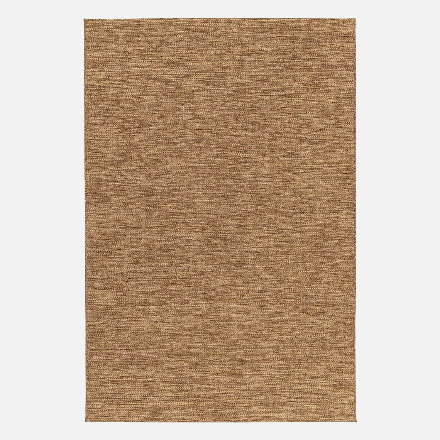Timothy - Alfombra interior/exterior efecto yute color caramelo