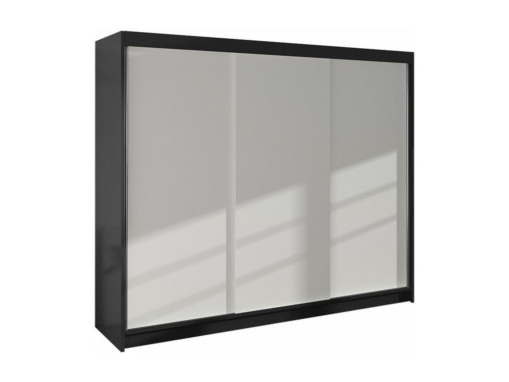 Armario Hominor 160 - Negro - Blanco - 215x200x58cm - Puertas de armario Correderas