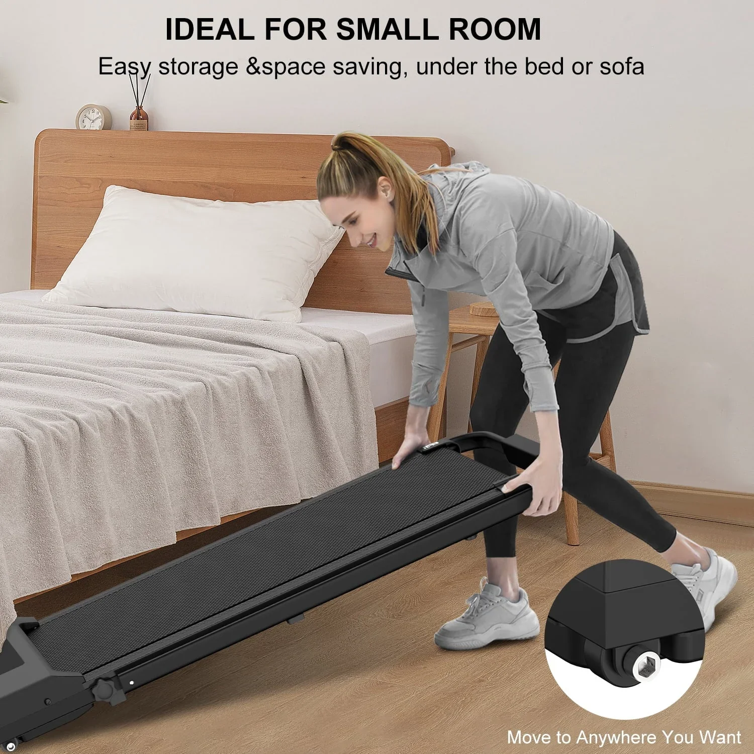 Bigzzia 2-in-1 Under Desk Treadmill, 2.5HP, 6.25MPH, 265 Lb - Image 8 Bigzzia 2-in-1 Under Desk Treadmill, 2.5HP, 6.25MPH, 265 Lb - Image 8
