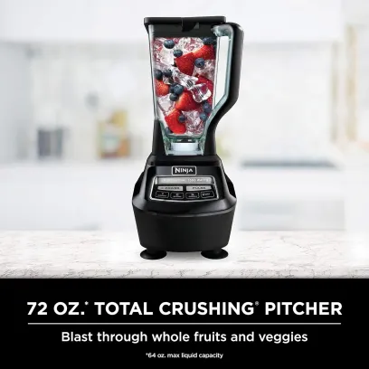 1500W Blender & Processor, 72oz Pitcher, 64oz Bowl, 16oz To-Go Cups, Black