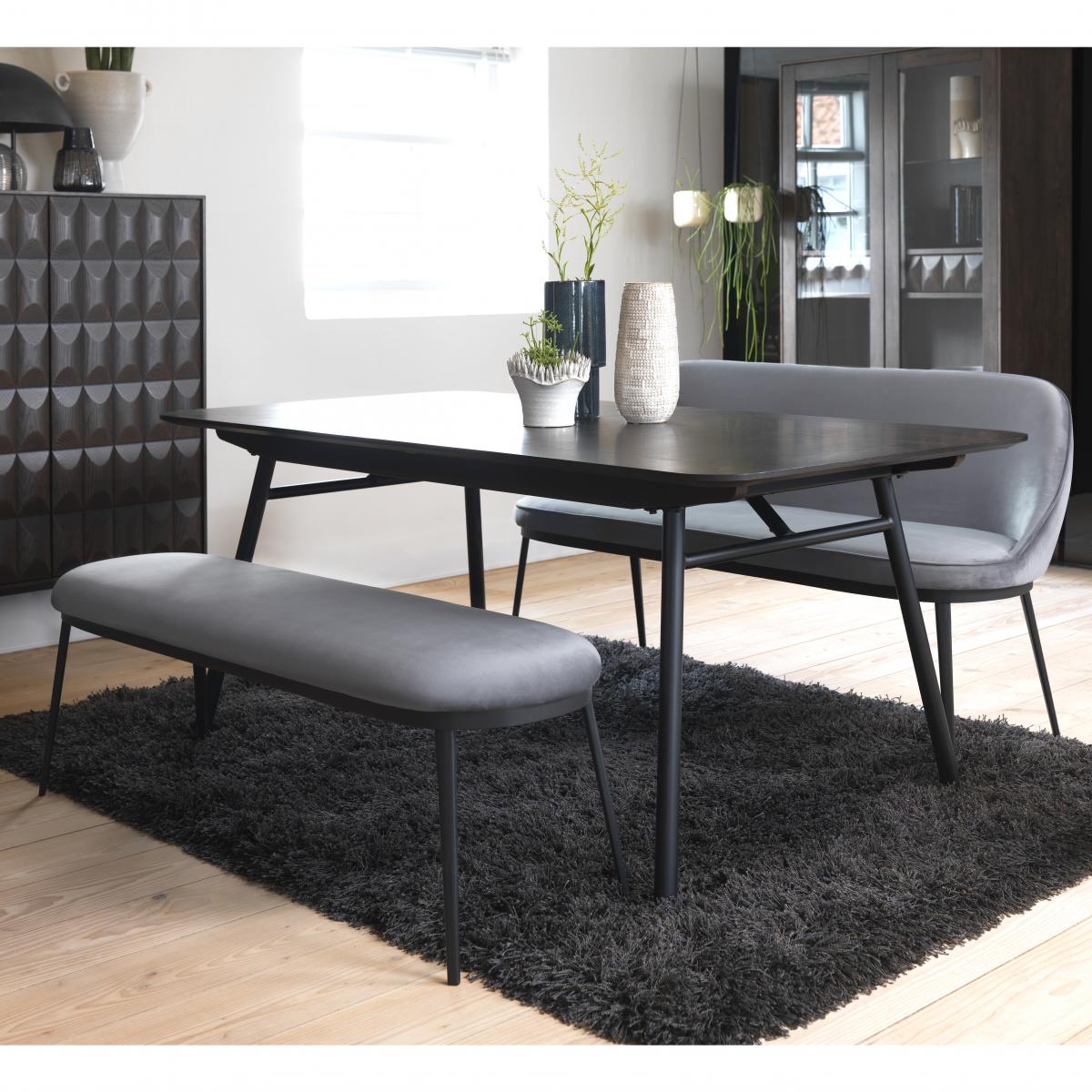 Nordic Home - Arvid bankje - 140 cm - leer - grijs