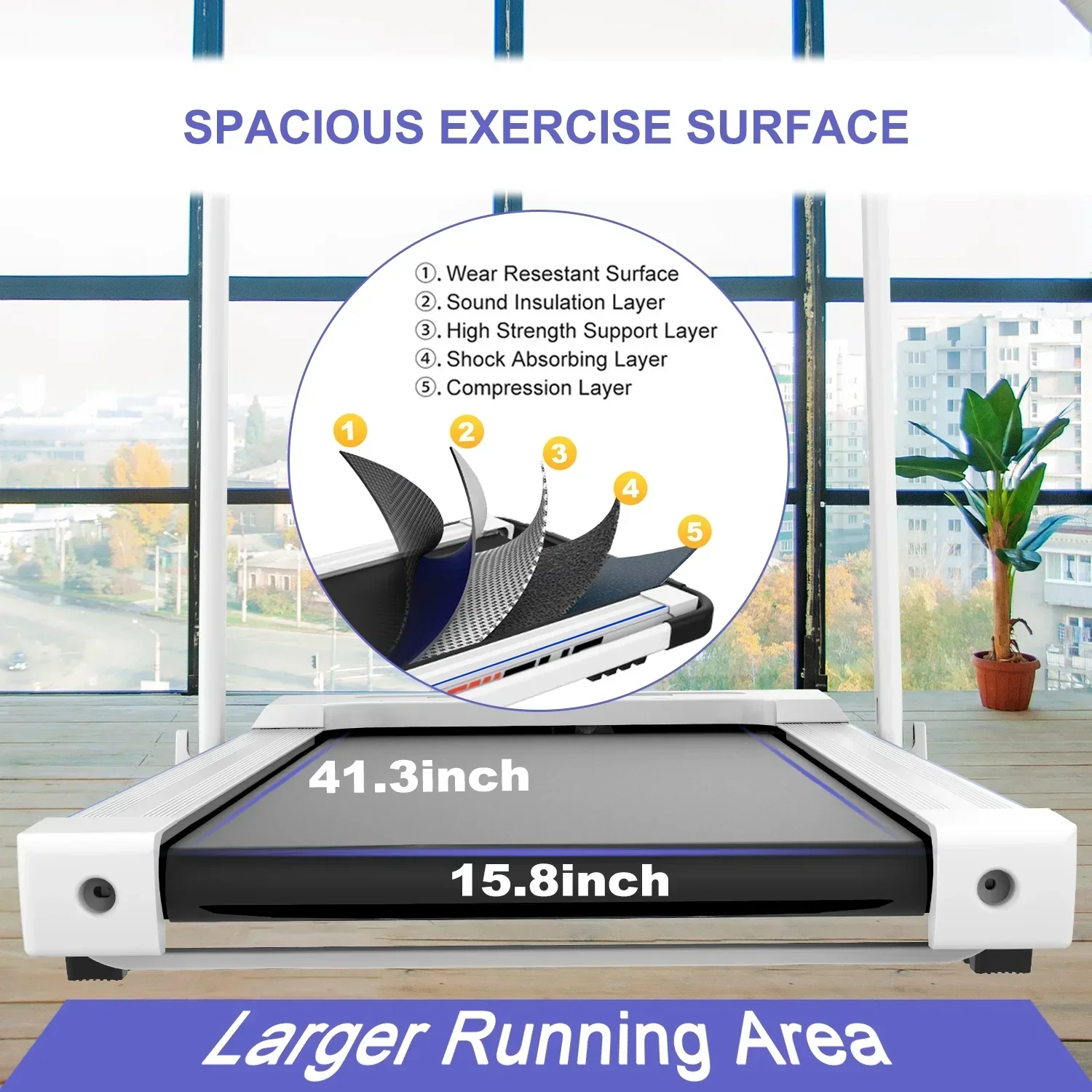 ikayaa 2 In 1 Under Desk Treadmill, 2.5 HP Folding - FYC - Image 3 ikayaa 2 In 1 Under Desk Treadmill, 2.5 HP Folding - FYC - Image 3