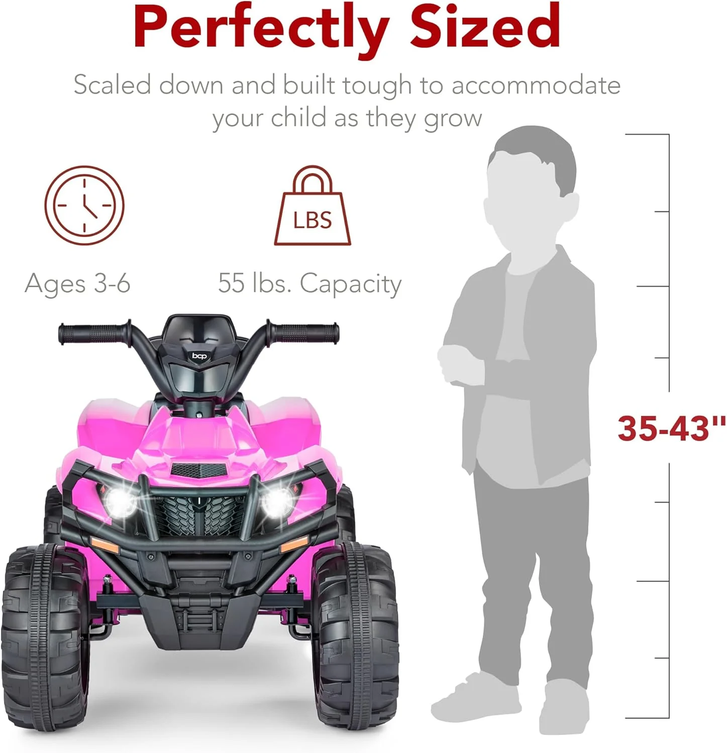 Best Choice Products 12V Kids Ride-On Electric ATV, 4-Wheeler Quad Car Toy w/Bluetooth Audio, 2.4mph Max Speed, Treaded Tires, LED Headlights, Radio