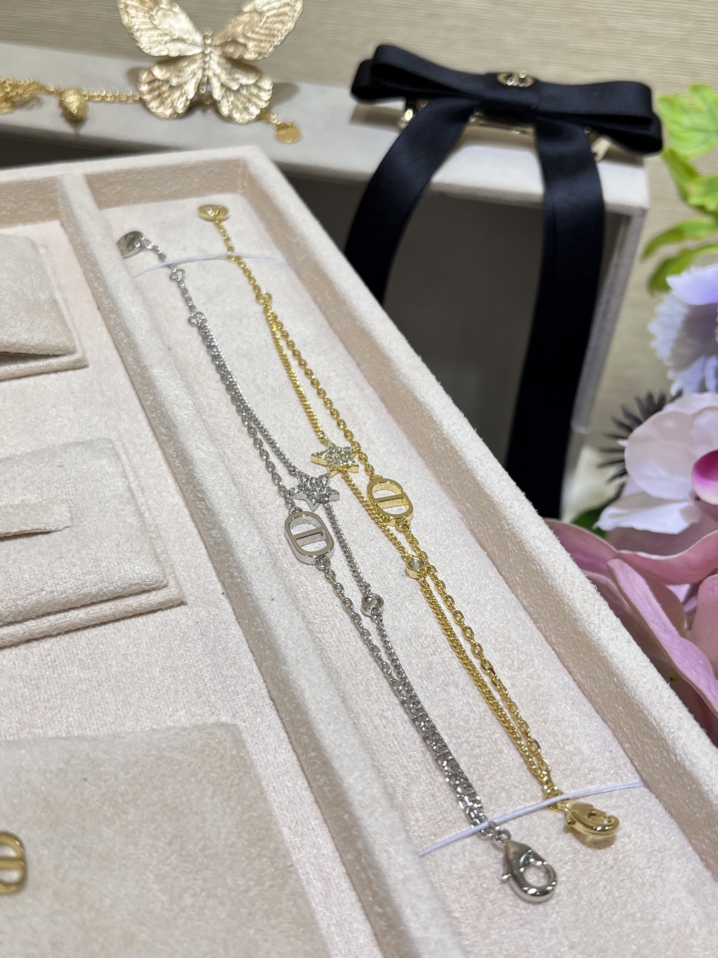 Dior Two Layered Chain with Star Charm Bracelet - Original Replica Club