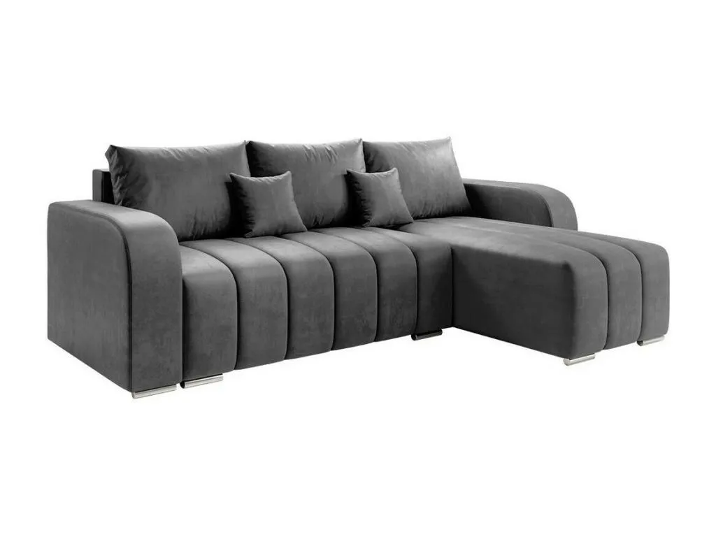 Sofá rinconero Banakdecoracion 107 Gris Función de descanso Caja de ropa de cama 244x147x86cm 06022IQMX