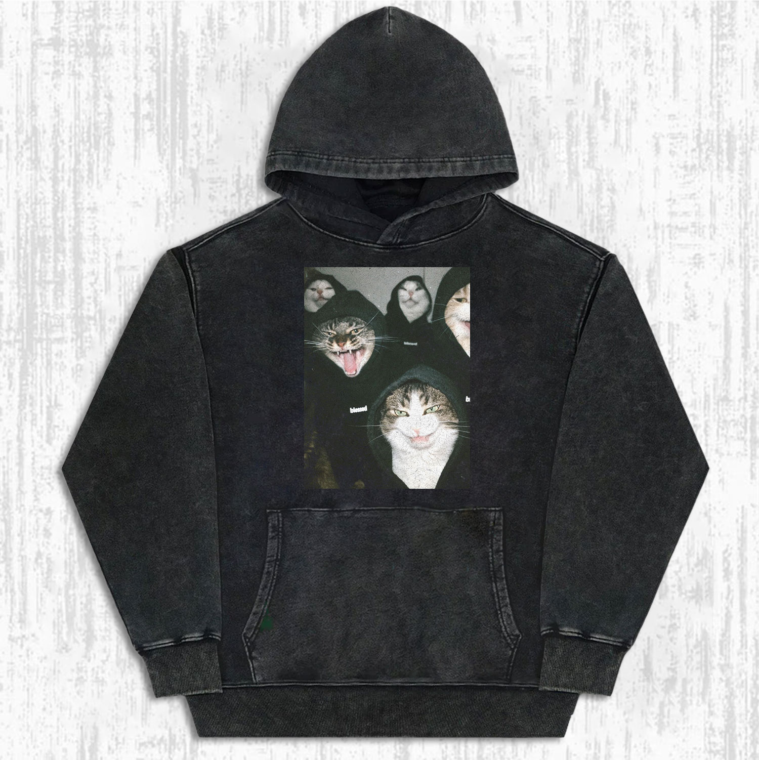 COOL AND DARING CAT GROUP DARK - STYLE TRENDY CATS T-SHIRT