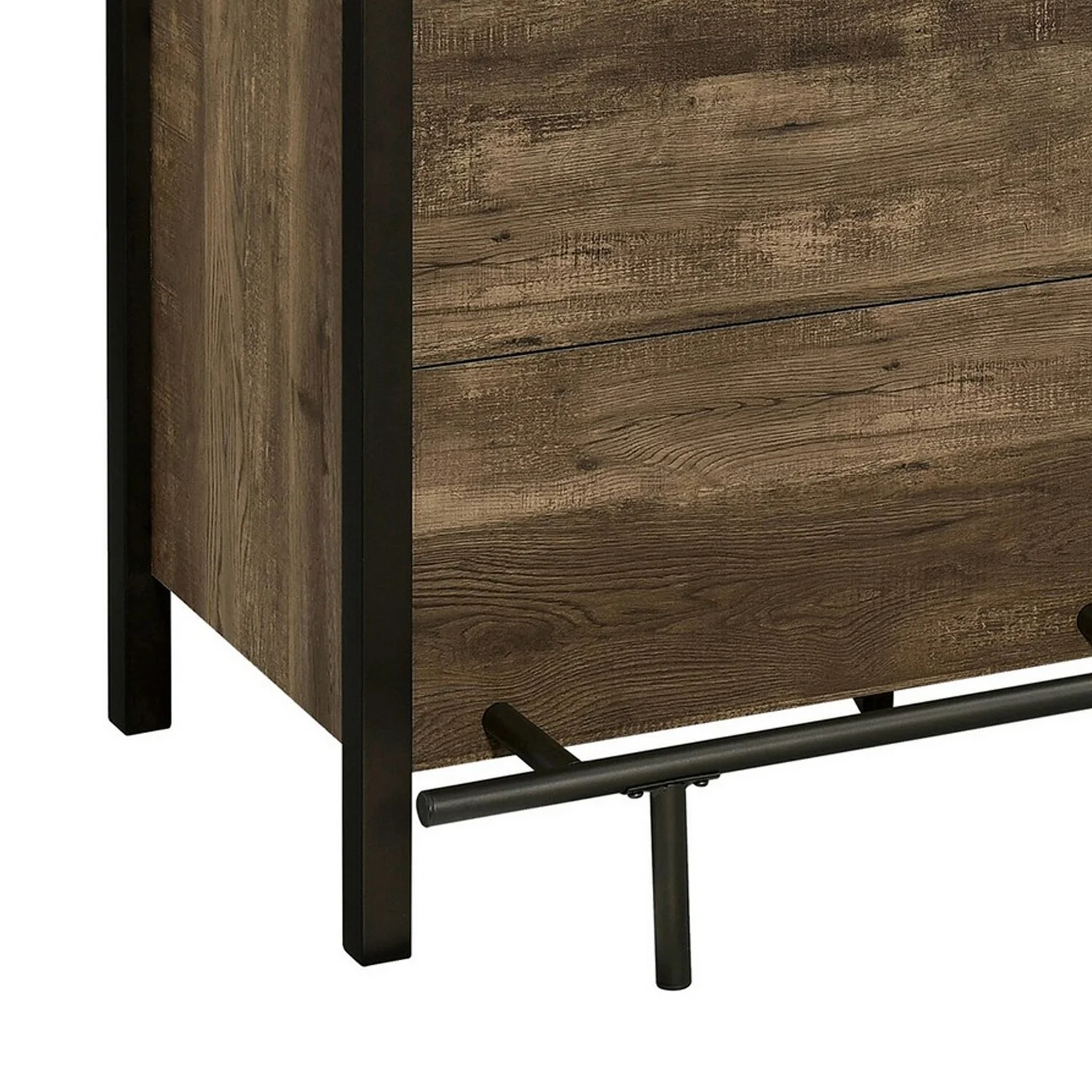 71 Inch Rectangular Home Bar Serving Unit Storage Shelves 2 Tiers Brown - Image 6