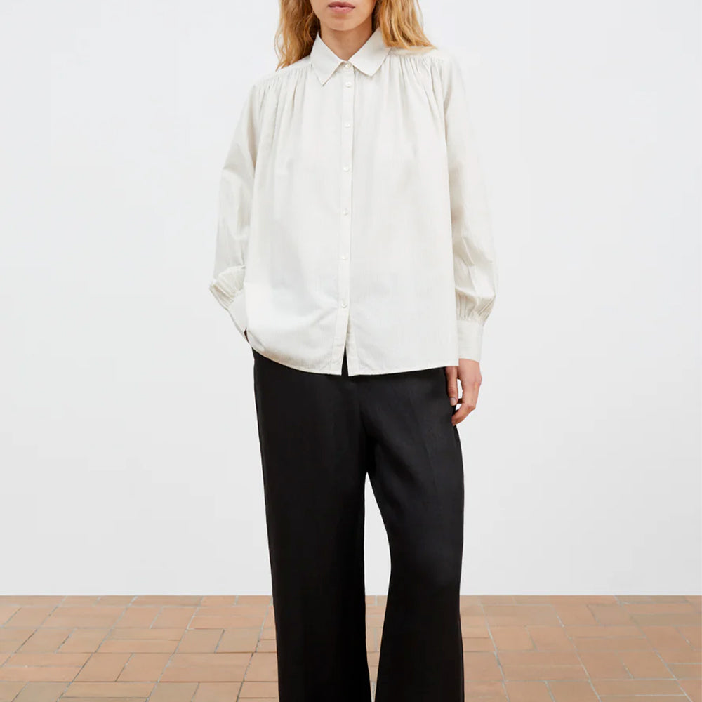Skall Studio - Blouse Louise - Rayures bleu clair/blanc
