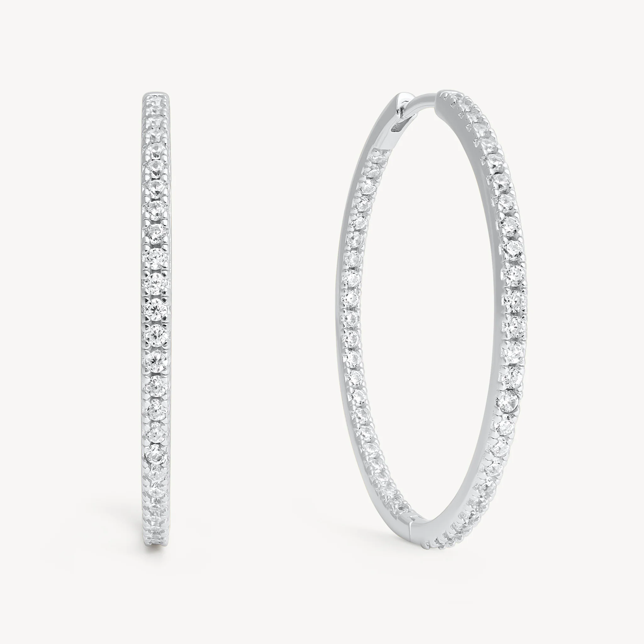 Large Pavé Hoop Earrings