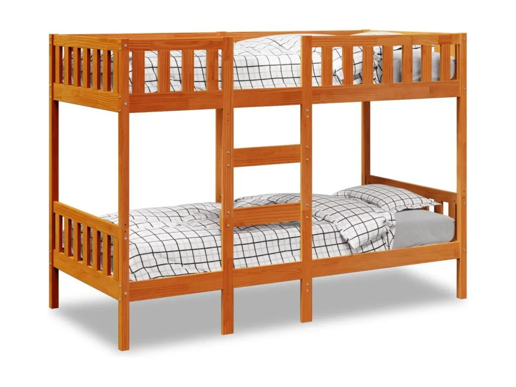 Litera de Mueblesclasic maciza de Mueblesclasic marrón cera 90x190 cm