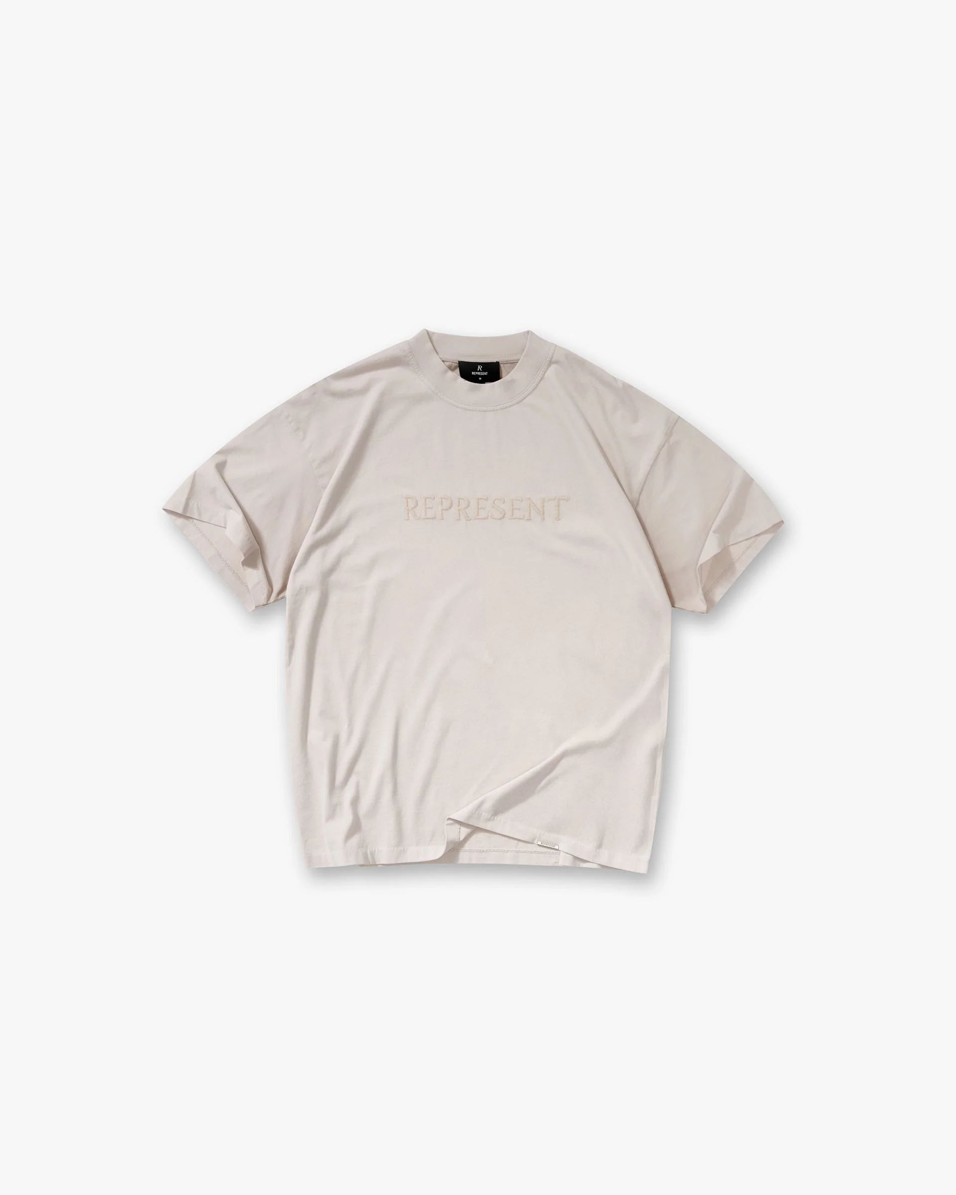 Embroidered Serif Logo T-Shirt - Concrete