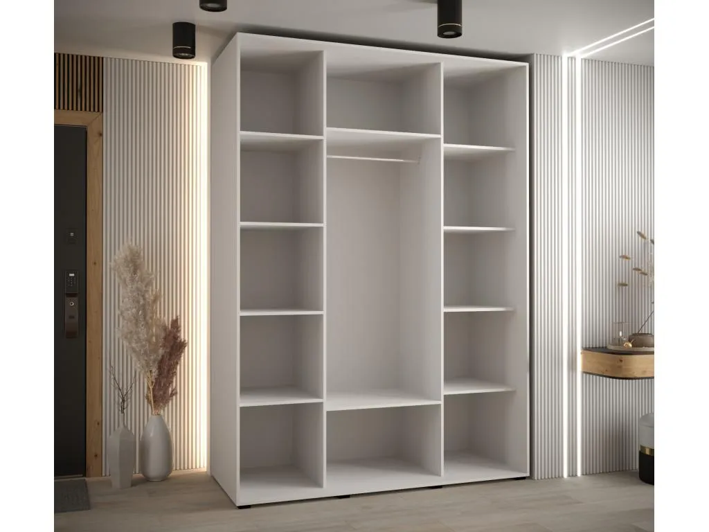 ARMARIO Mueblestop 7 DE PUERTAS CORREDERAS 235.2/170/60 3 puertas (Blanco/Blanco/Negro) XMOO62196