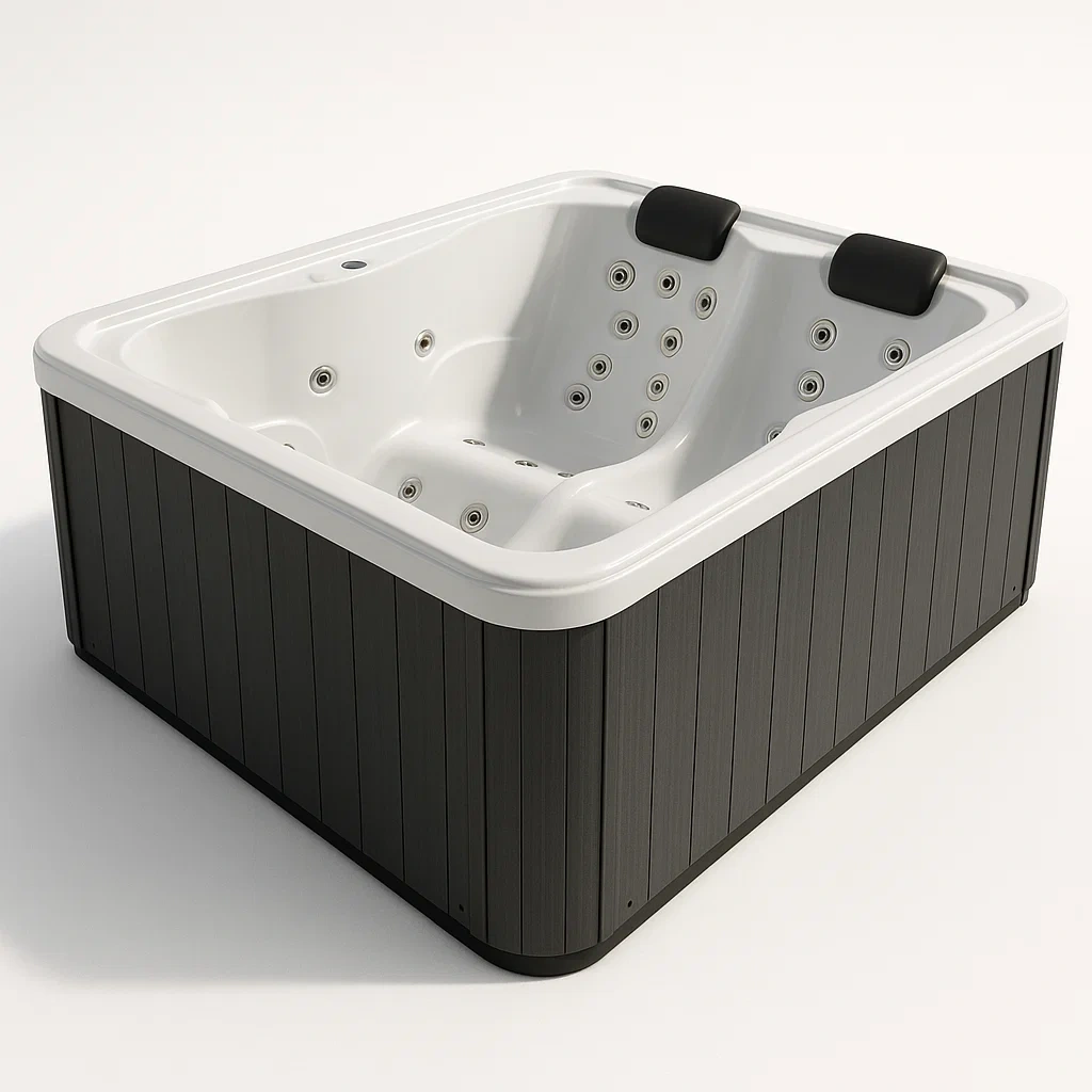 Spas rígidos 180x180x70 cm 2 asientos circular Gris/ Bla AjBfoTH411WE