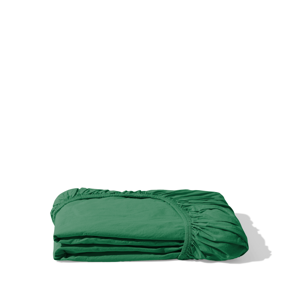 Drap-housse en percale de coton - Vert Pixel