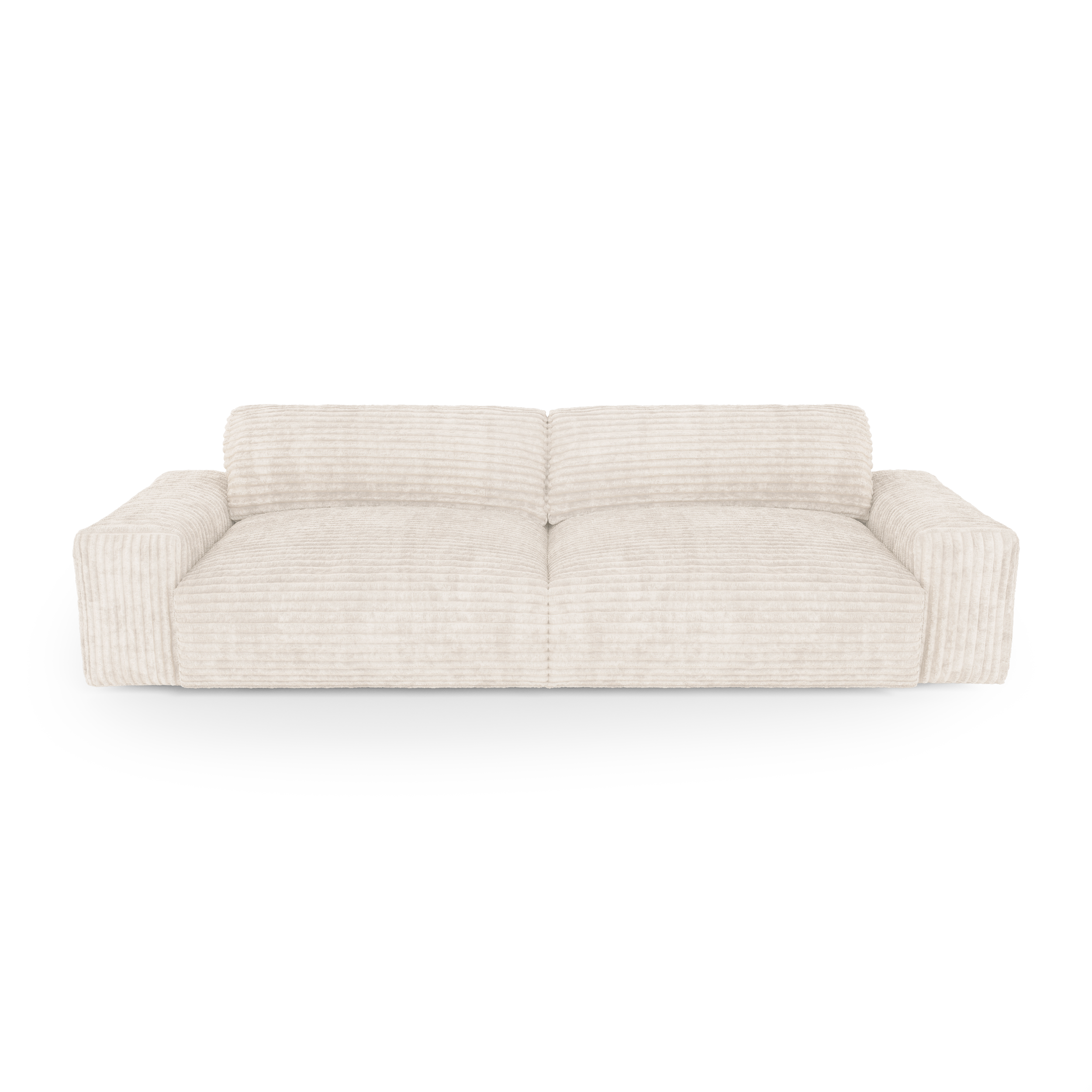 Rechte bank BLISS 3 personen XXL ribfluweel Crème