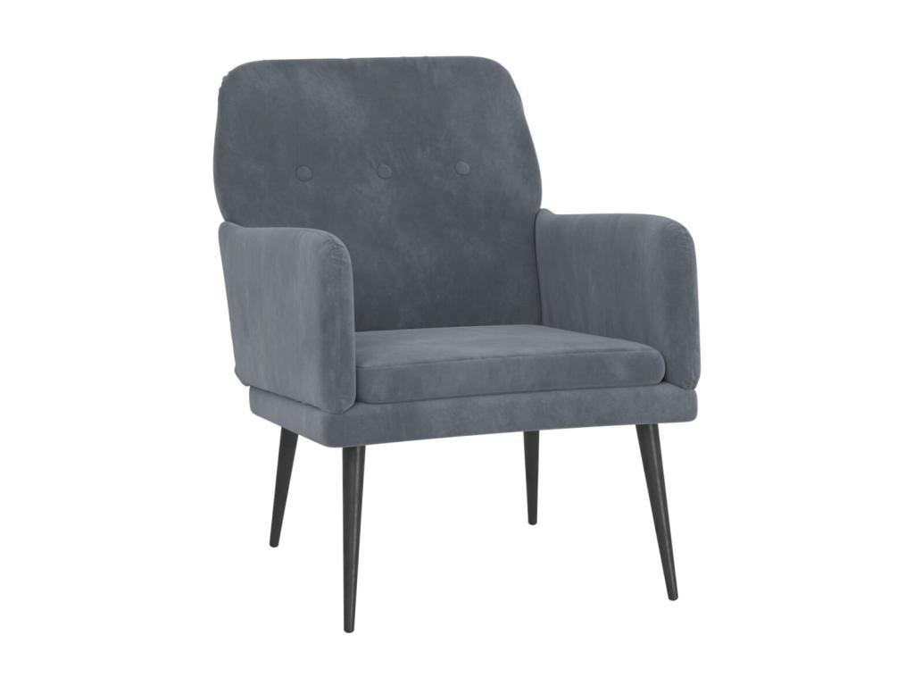 Sillón Gris oscuro 62x79x79 cm Terciopelo