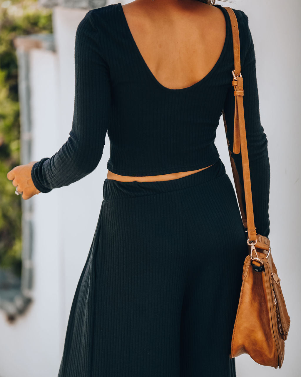 Hermosa Ribbed Long Sleeve Crop Top - Black - FINAL SALE - Se7enfashion
