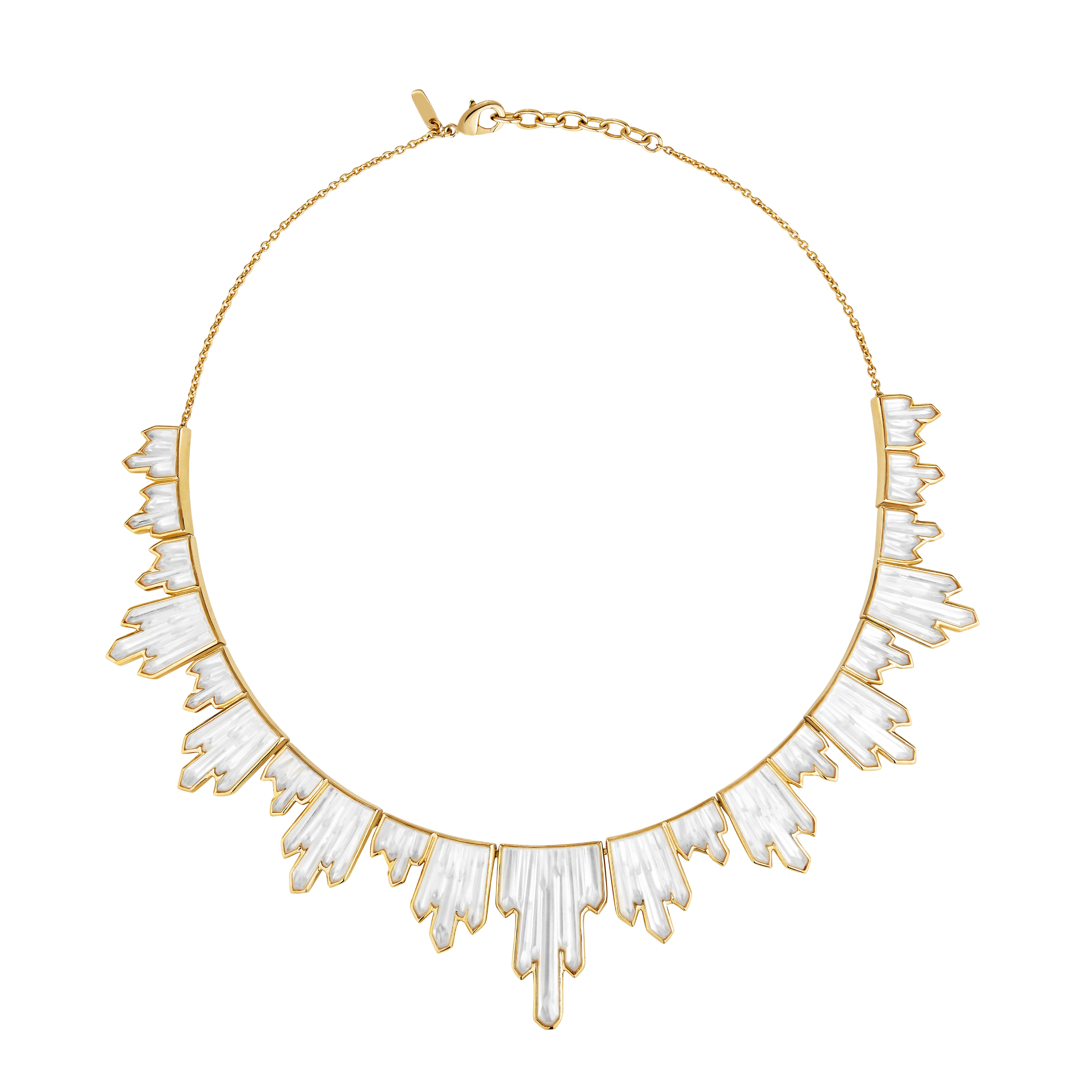 COLLIER TERRAMINERAL 21 CRISTAUX - CRISTAL INCOLORE, PLAQUÉ OR JAUNE 18 CARATS