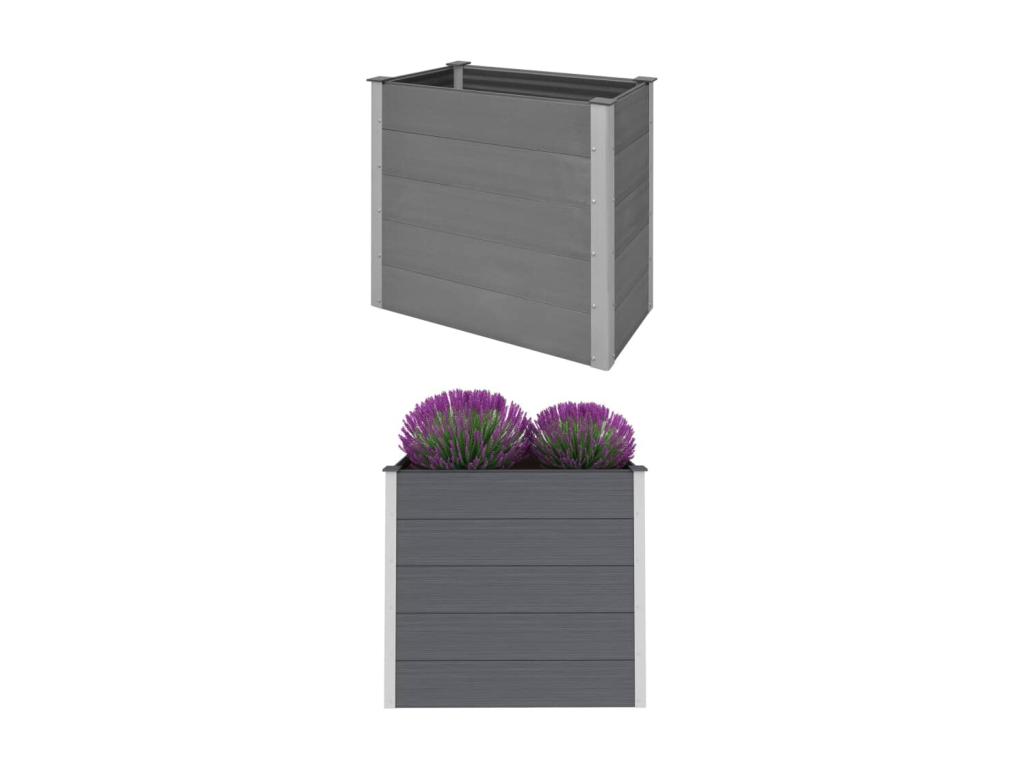 Arriate de WPC gris 100x50x91 cm