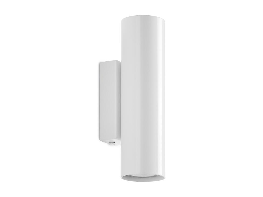 Aplique de pared TANIA estilo moderno - Alt. 20,2 cm - 2X GU10 50W- up&down - acero y blanco - IP20
