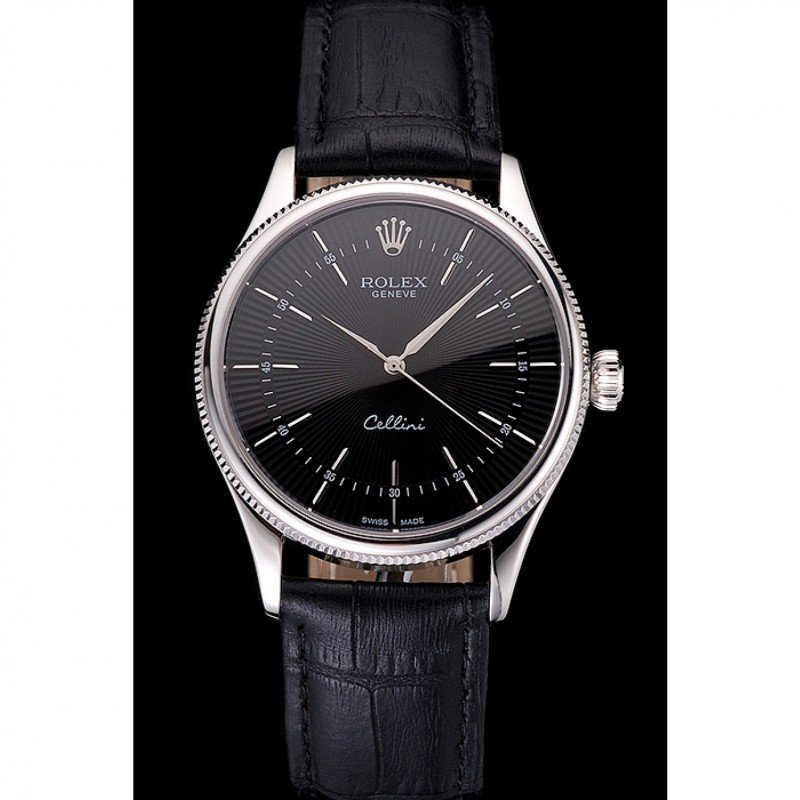 Superclone Rolex Cellini 38mm Black Dial REP016809