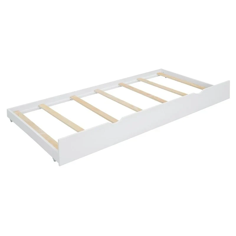 Queen Size Platform Bed with Vintage Headboard - Multifunctional Storage Frame Featuring Twin XL Trundle & 2 Drawers