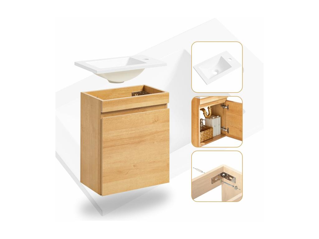 Mueble para Debajo del Lavabo Armario Colgante para Cuarto de Baño BZR169-N Cozetiq