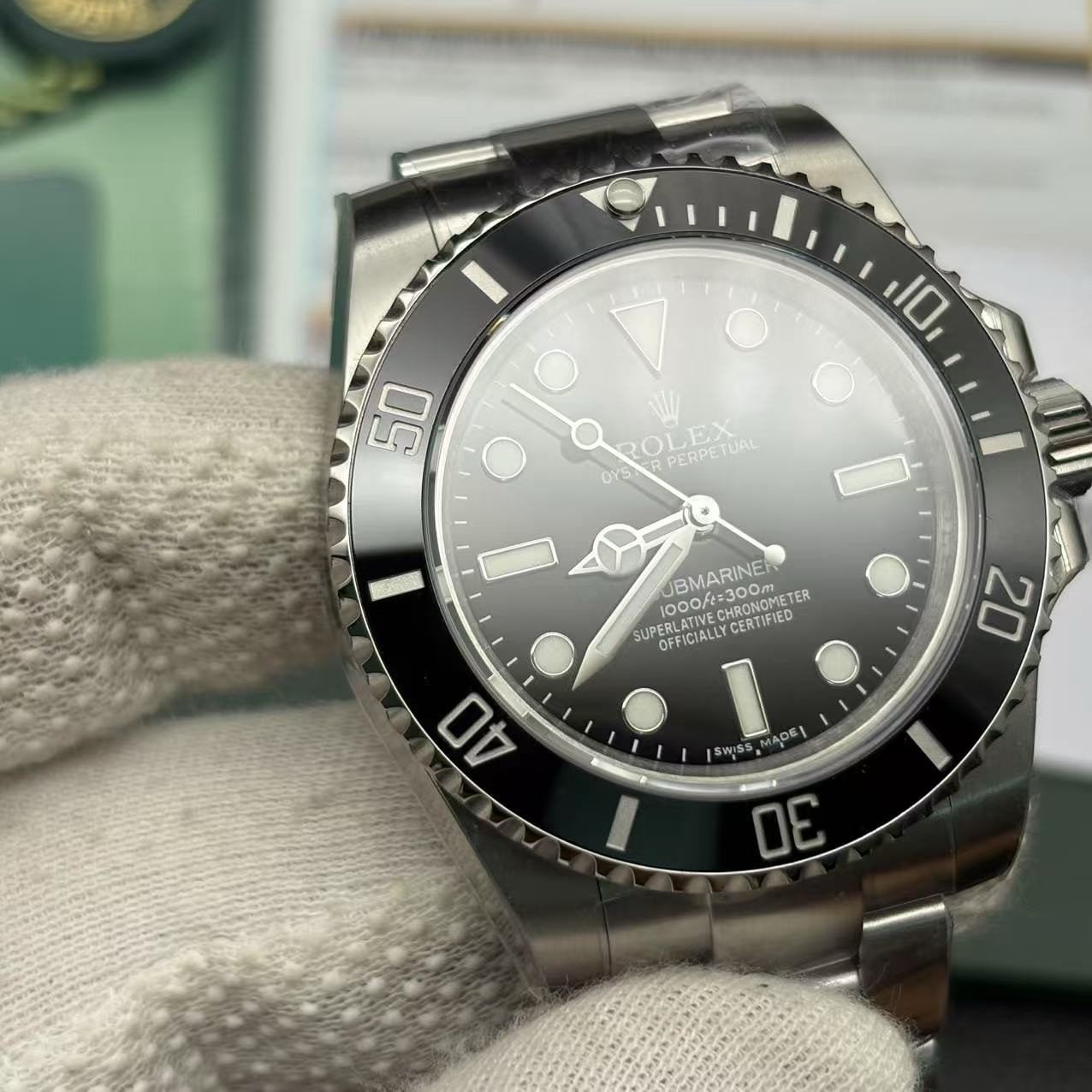Replica Rolex Submariner Silver/Black No Date
