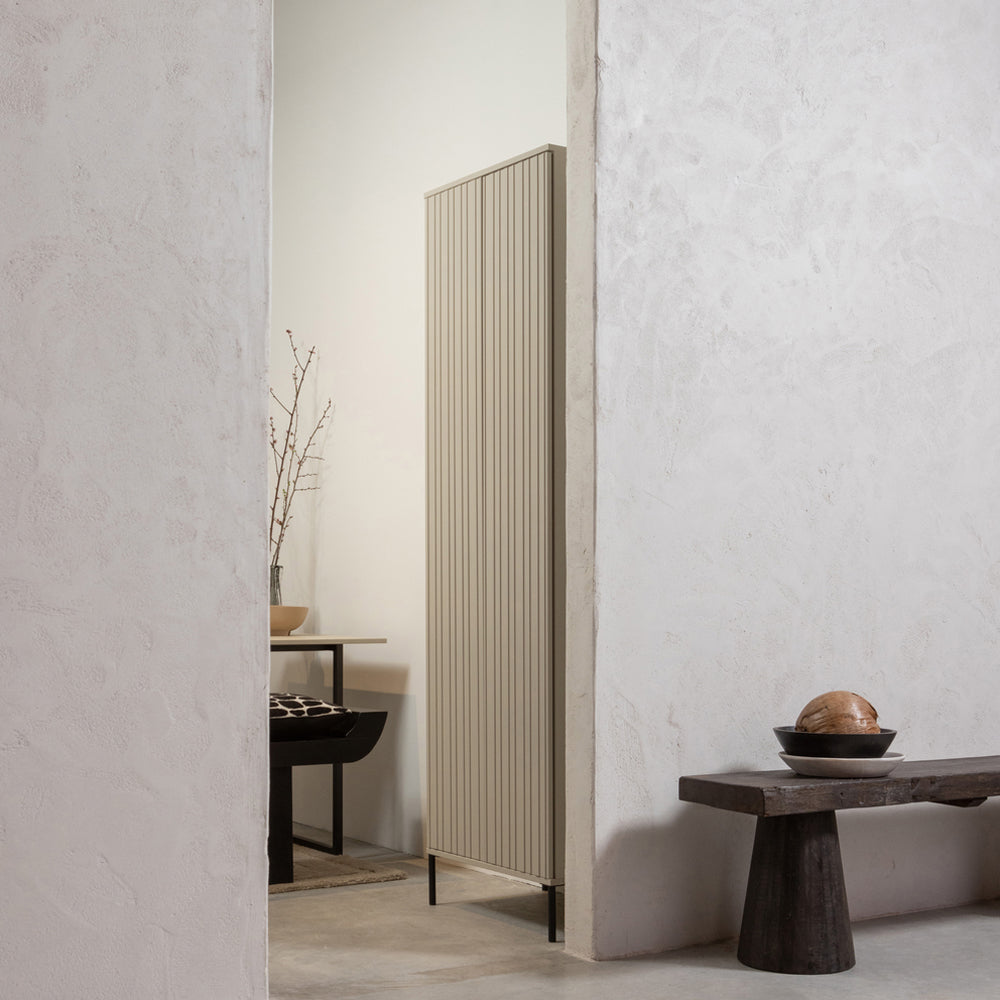 WOOOD New Gravure Hoge Opbergkast B 60 cm - Grenen - Dust