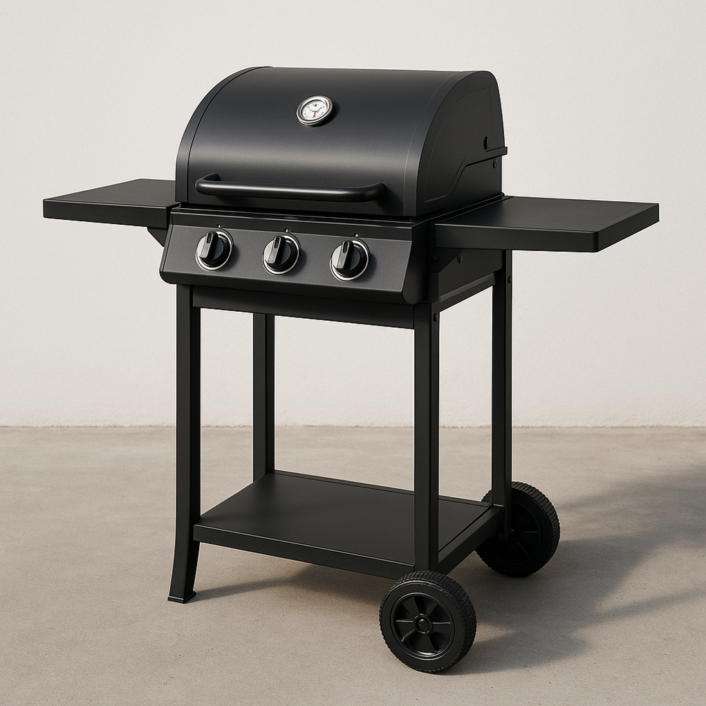 Barbacoas de gas 110x56x114 cm color negro SQrOrGL360hH