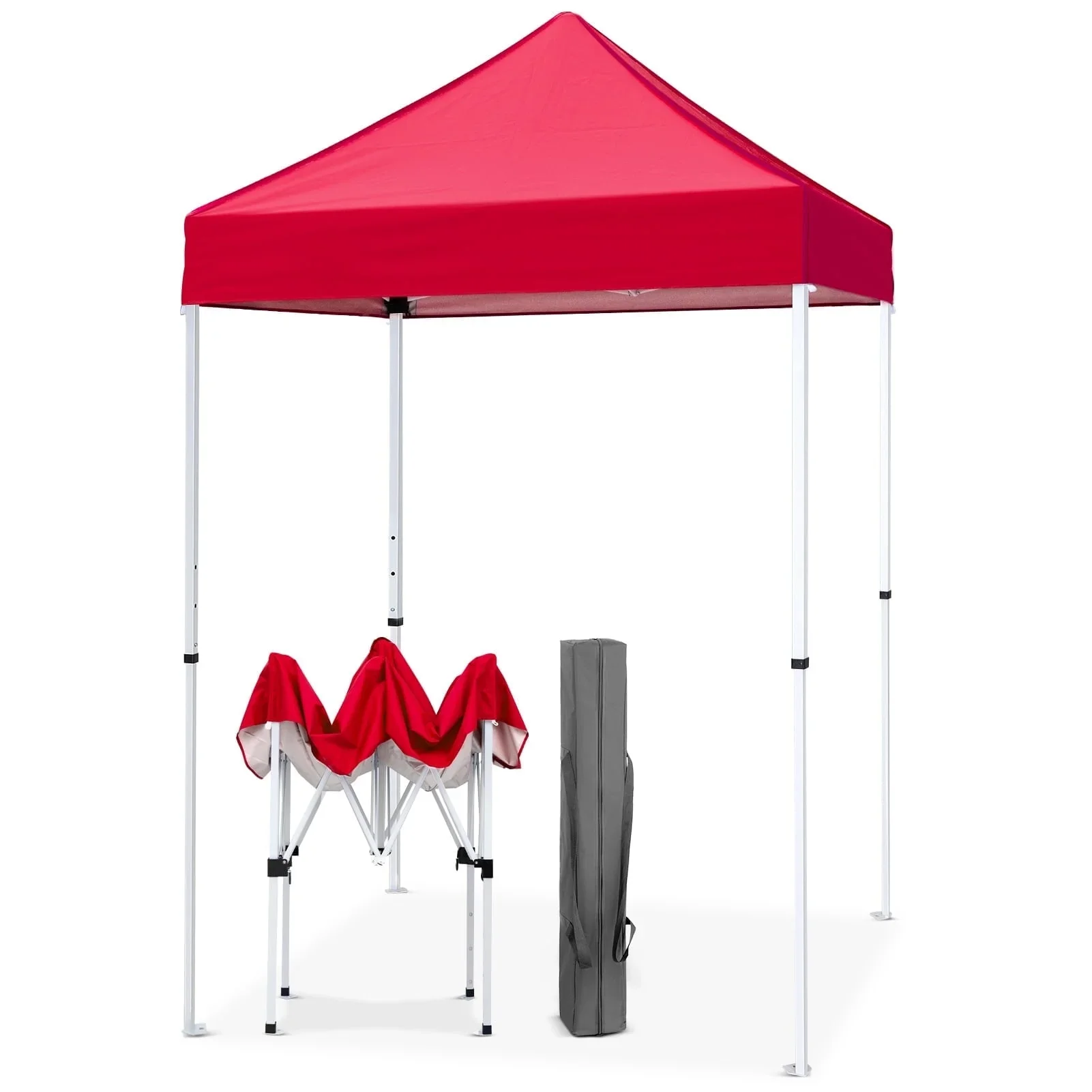 EAGLE PEAK 5x5 Pop up Canopy Tent Instant Outdoor Canopy Easy Set - up Straight Leg Folding Shelter（blue）