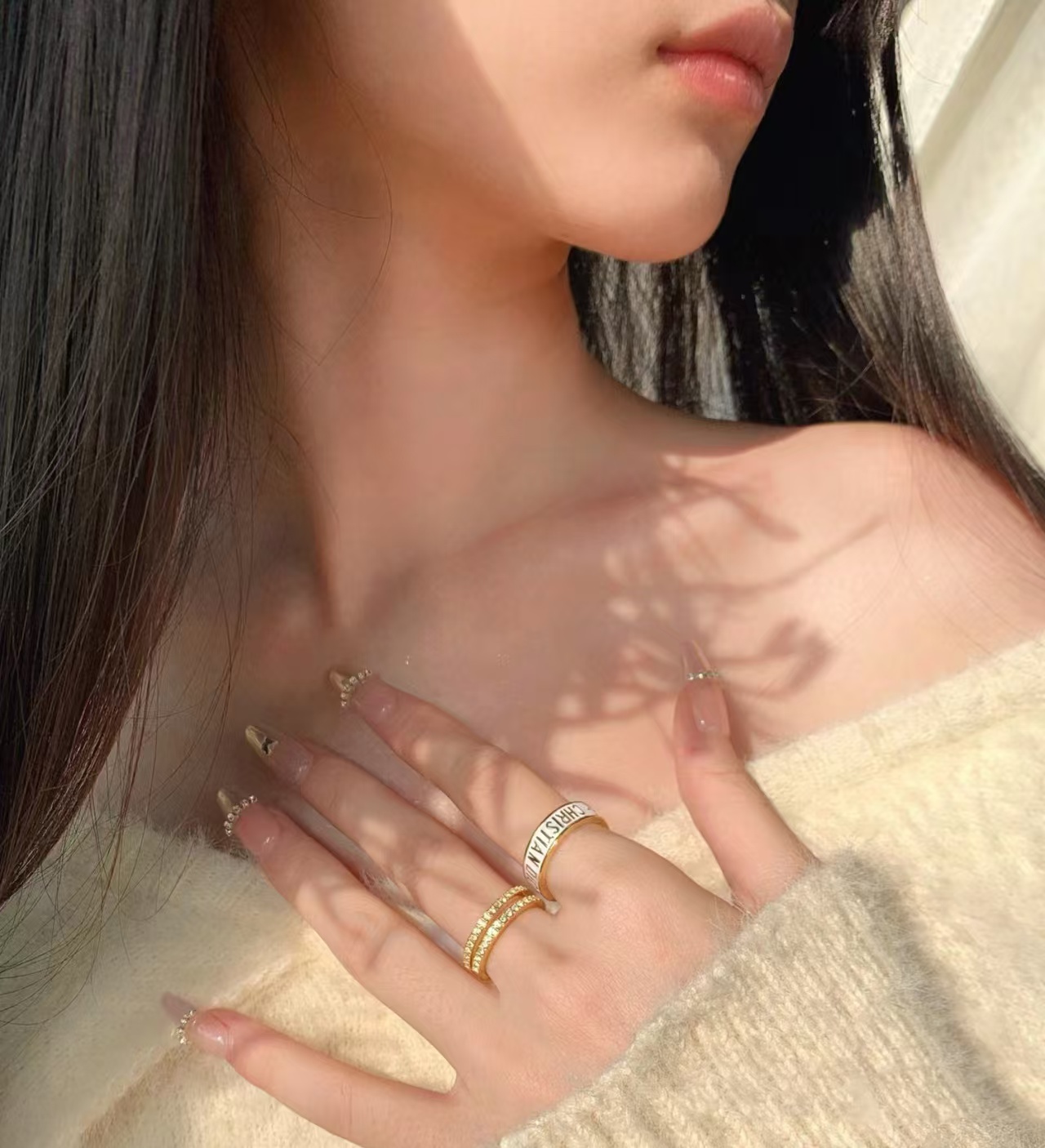 Dior White Enamel Rings - 3 Pieces - Original Replica Club