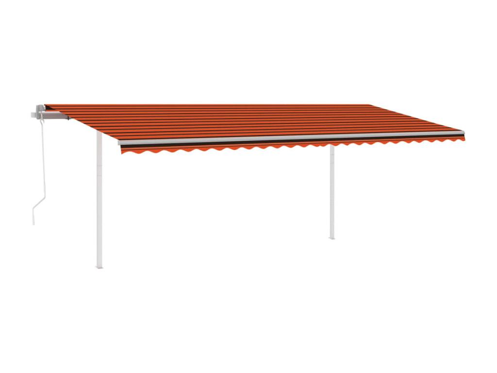 Toldo automático LED sensor de viento naranja marrón 6x3,5 m