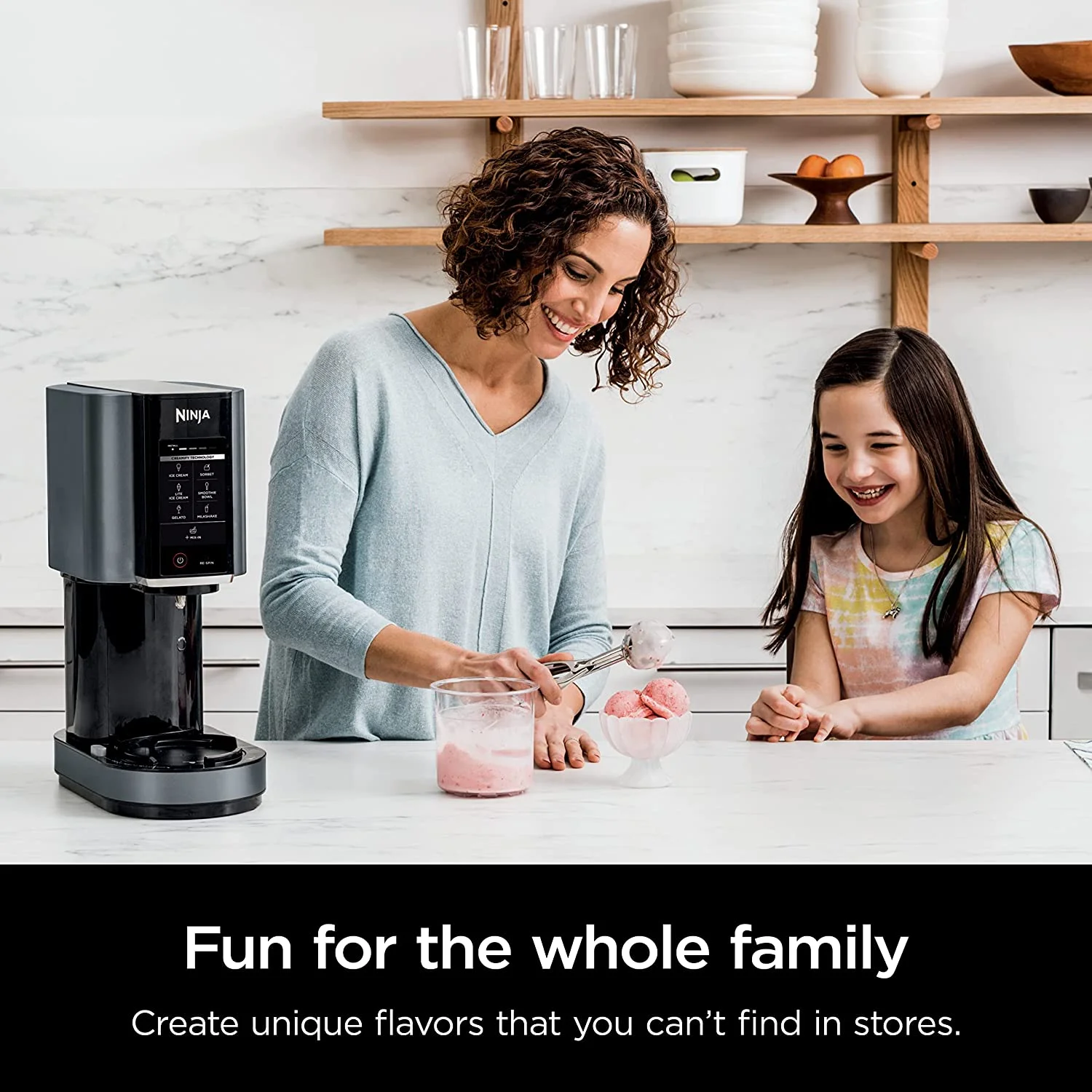 Ninja CREAMi, Ice Cream Maker, Ice Cream, Gelato, Sorbet,Milkshakes, Mix-ins, Smoothie Bowls & More, 7-in-1, Ice Cream Pints, Pint lid, Healthy Ice Cream, Compact, Perfect for Kids, Black, NC299AMZ - Image 7