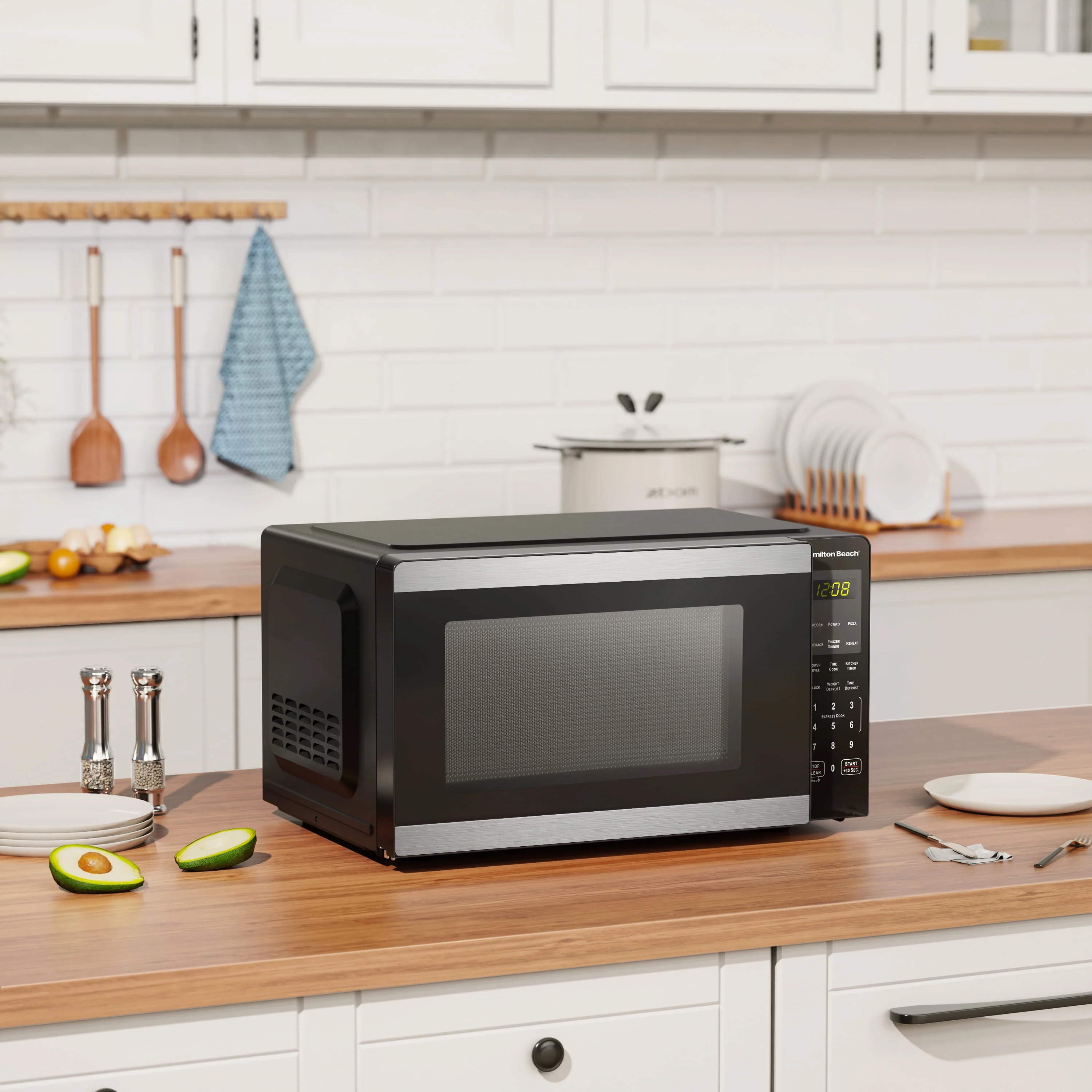 Hamilton Beach 0.9 Cu ft Countertop Microwave Oven, 900 Watts, Stainless Steel, New - Image 9