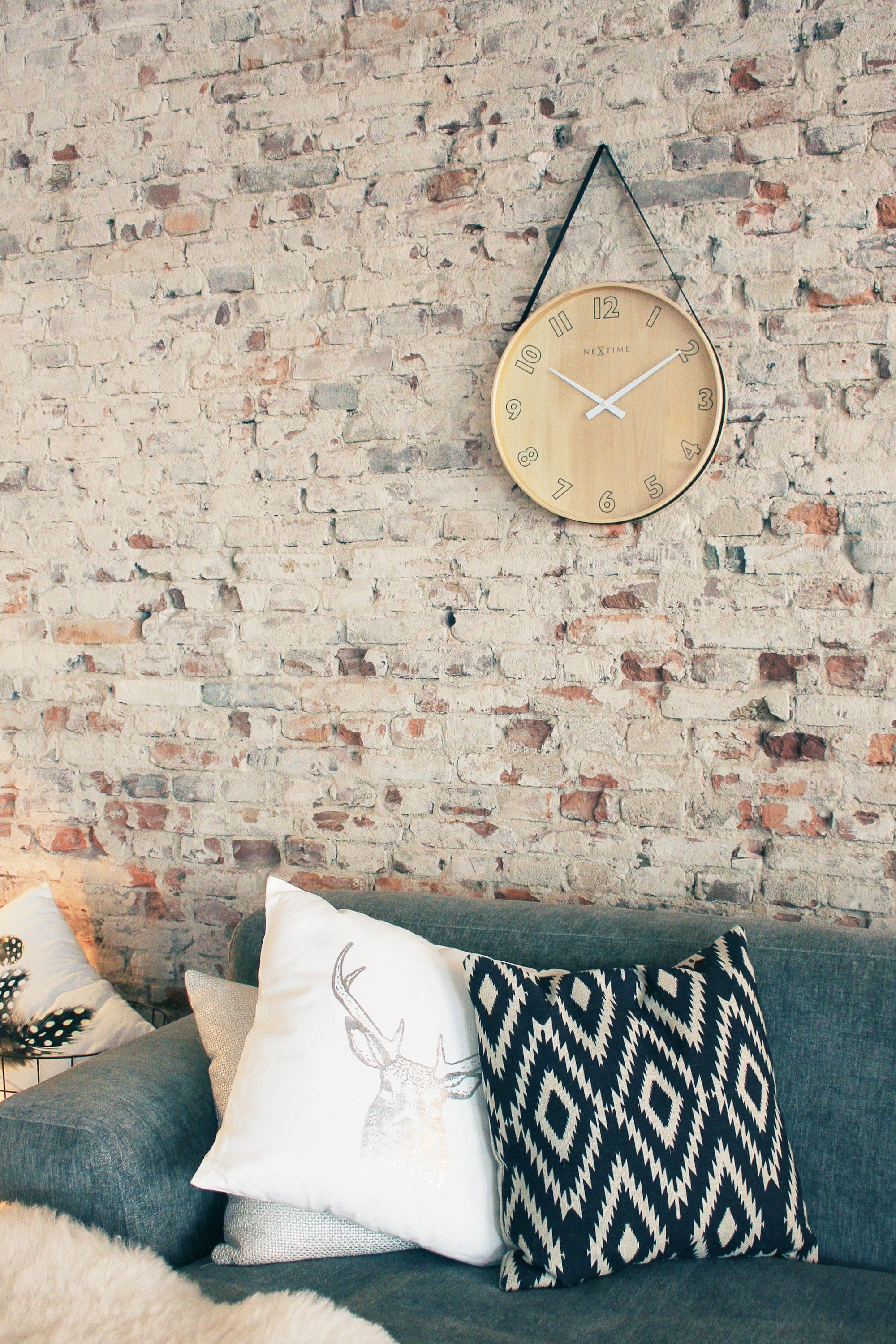 NeXtime - NeXtime - Wandklok - 40 cm - Hout - Zwart - 'Loop Big'