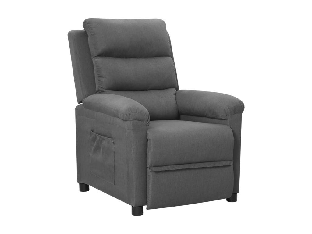 Sillón reclinable de tela gris claro