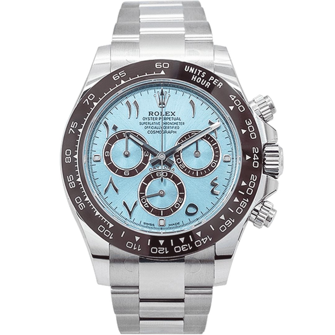 Replica Rolex Daytona Ice Blue Arabic Dial Platinum Watch