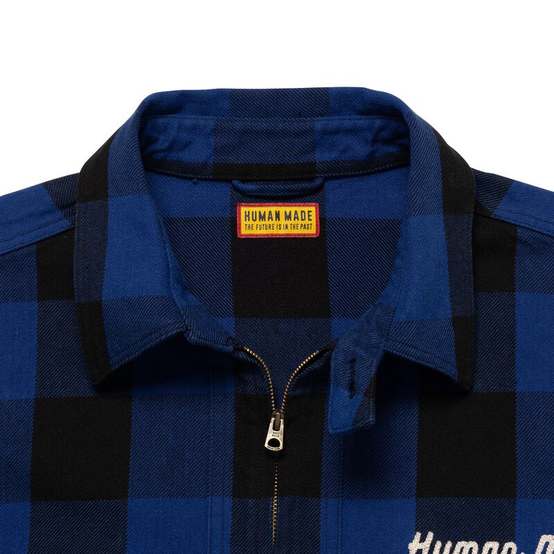 HUMAN MADE CHECK HALF-ZIP SHIRT