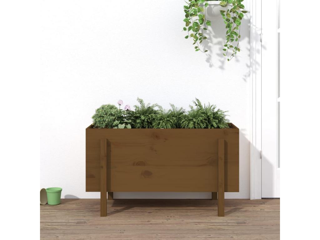 Arriate Decoromantico levado de jardín madera pino marrón miel 101x50x57 cm