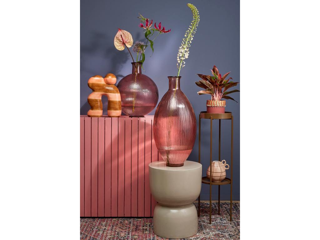 Botella decorativa de Vidrio reciclado - 59 x 29 - Rosa claro - FIRENZA