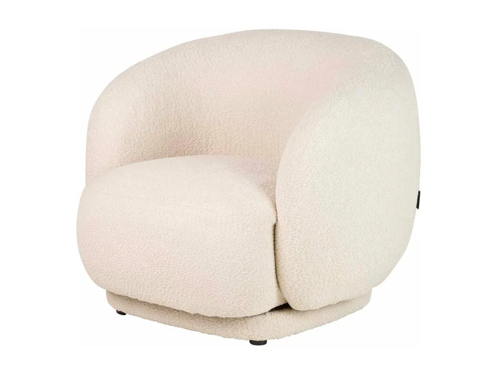 Butaca giratoria Nidovia en boucle beige 93x87x73 cm wiz3576148