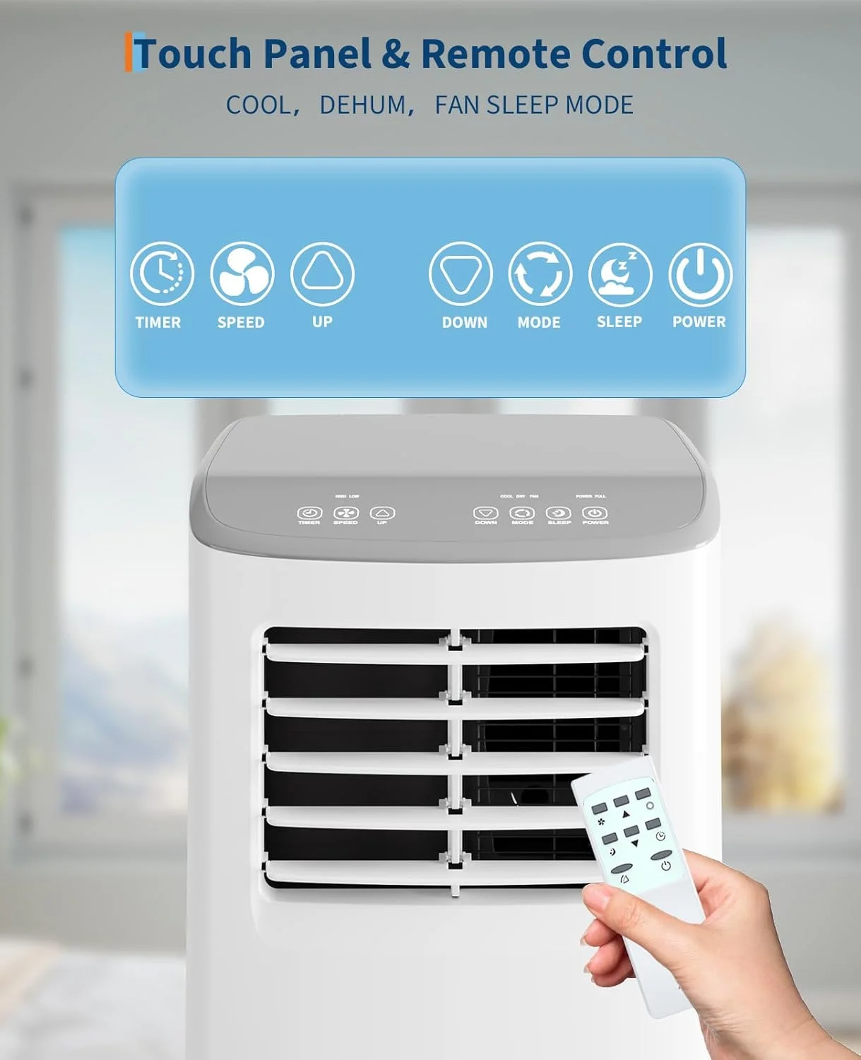 EastVita 8,000 BTUs Portable Air Conditioner, Room Air Conditioner, 3-in-1 Cooling AC Portable Air Conditioner with Fan & Dehumidifier, Standing AC, Ventless Floor AC - Image 6