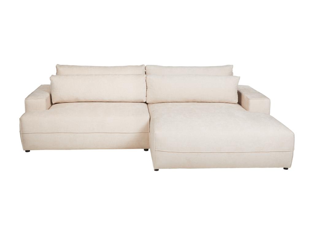 Sofá rinconera derecho de tela texturizada beige