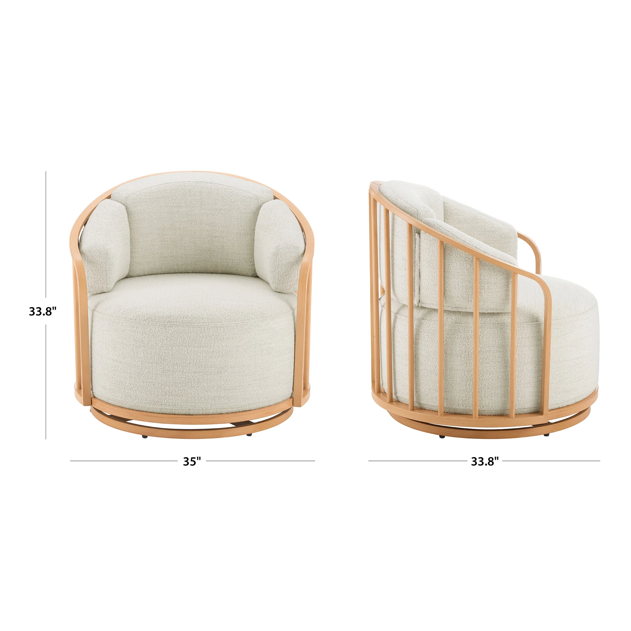 Better Homes & Gardens Lillian Swivel Birdcage Accent Chair, Cream Linen - Image 32