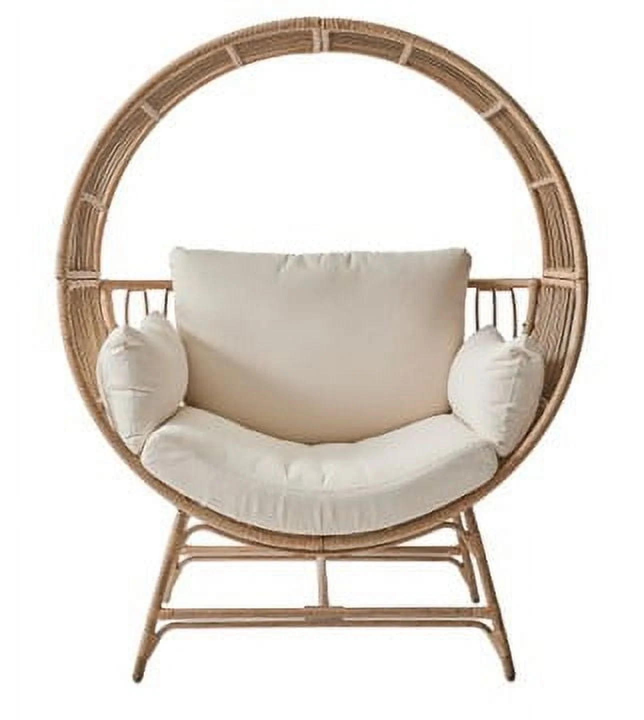 Better Homes & Gardens Bellamy Round Wicker Outdoor Lounge Chair, Beige - Image 2
