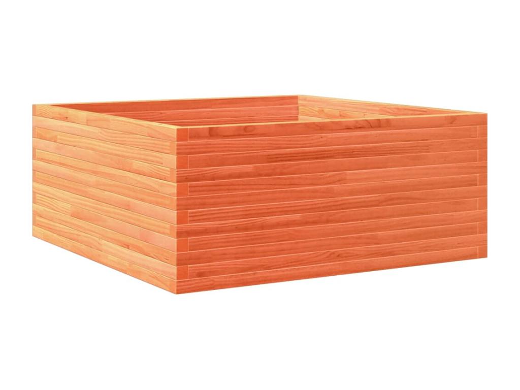Decoratodo  madera maciza de pino marrón cera 110x110x46 cm