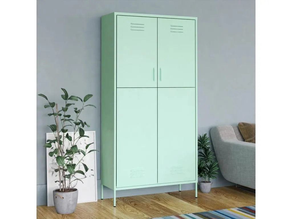 Armario de acero verde menta 90x50x180 cm