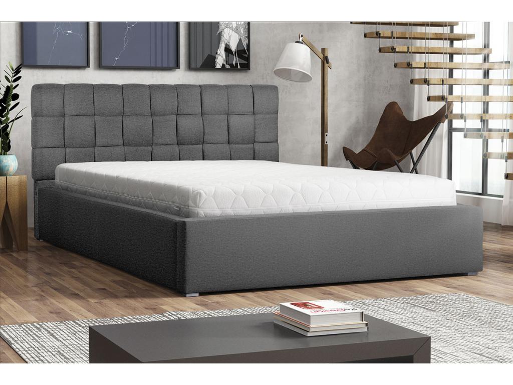 Cama Pomona 106, Doble, Gris, 160x200, Tapiz, Somieres, 180x223x93cm